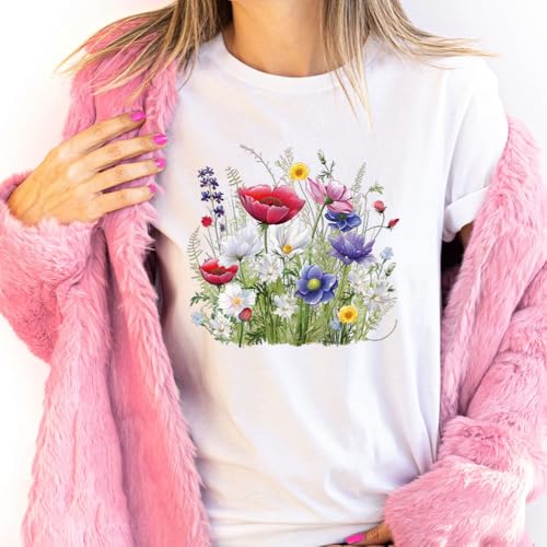 4 Sheet Flower Butterfly Heat Transfer Vinyl Decals Watercolor Various Floral Butterflies Design Iron on Patches Spring Theme Iron on Transfer Sticker for Clothing T-Shirt Pillow Backpack Decoration - color: Watercolor Flower Butterfly