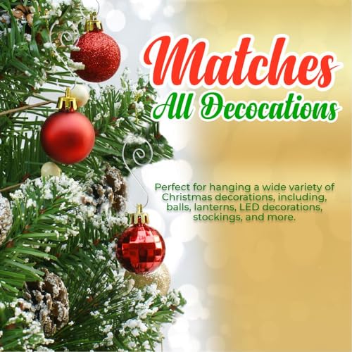 Christmas Tree Hanging Ornament Hooks - Silver Metal Wire Hangers 120 Pk