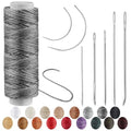 Waxed Thread, Upholstery Needle and Thread 32 Yards Dark Gray - color: Dark Gray, size: 32Yard