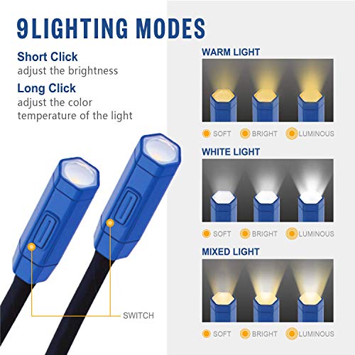 Vekkia Lightweight Neck Reading Light - 3 Colors, 9 Brightness