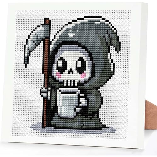 niurenmaoyi Halloween 11CT Cross Stitch Kits for Beginner with Framed,7x7in - color: Cross Stitch Kits0518-06