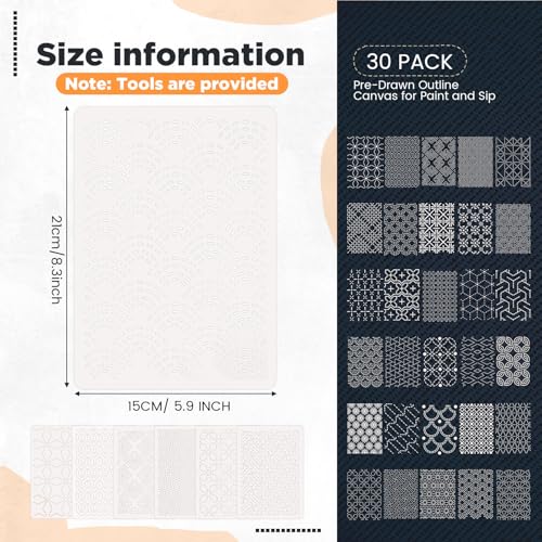 Affrolling 30 Pcs Plastic Sashiko Stencil 8.3 x 5.9 Inch Geometric Sashiko Pattern Template Drawing Line Quilting Stencil Embroidery Pattern Stabilizers for Sewing Hand Quilting and Embroidery - size: 8.3 x 5.9 Inch