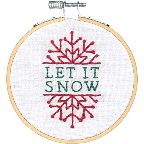 Dimensions Needlecrafts Let it Snow Christmas Kit, 4'' Embroidery Hoop - color: Let It Snow