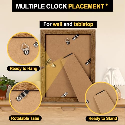 TOFOREVO 5x7 Picture Frames with 4x6 Mat Set of 2, Rustic Brown - color: Rustic Wood, size: 5x7