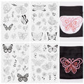 Magibeads 64 Patterns Butterfly Flower Water Soluble Embroidery Patterns Spring Theme Stick and Stitch Transfer Embroidery Paper for Adult Beginners Hand Sewing Starter Kit - color: Flower & Butterfly #2