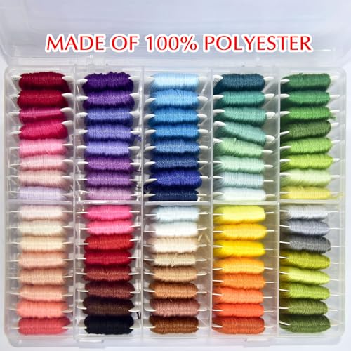 Friendship Bracelet String Kit String Bracelet Making Kit with 80 Skeins Embroidery Floss Cross Stitch Thread with Storage Box - color: 80 colors