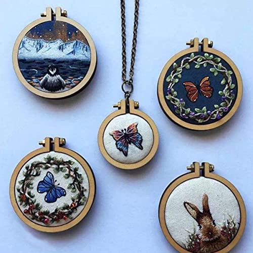 Mini Embroidery Hoops - 1 Inch Small Round Wooden Embroidery Frame (20 PCS)
