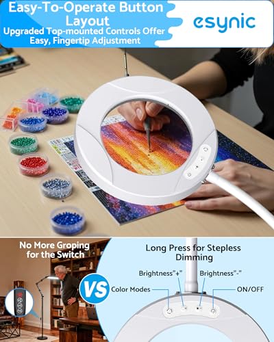 eSynic Desktop Magnifying with 40 LED Lights-Blue Light Blocking