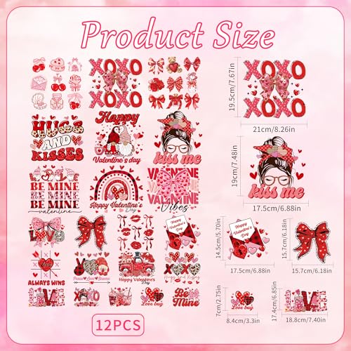 22 Sheets Valentine's Day Iron on Transfers for T-Shirts - style: Valentine