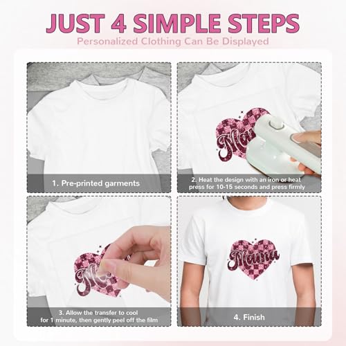 30Pcs Retro Mama Dtf Transfers Ready to Press Sports Mom Iron on Transfers for Tshirts Blessed Motherhood Heat Transfer Vinyl Stickers for Clothing Pillows Bag DIY Crafts - color: Retro Mama