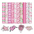 Tintnut Pink Blue Hearts & Roses HTV Vinyl,10 Pcs 12×10" Iron on Vinyl - color: Pink Blue