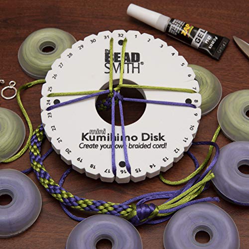 The Beadsmith No-Tangle Thread Bobbins, String Organizer, Ideal for Kumihimo or Cord Management (1 7/8 Inches, Set of 8)