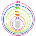 Pllieay 6 Pieces Plastic Embroidery Hoops Set and 16 Pieces Needles - style: Circle - 3.4", 4.7", 6", 7.67", 9", 10.2"