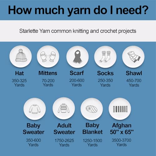Mary Maxim Starlette Yarn, Soft Acrylic Yarn, 3.5 OZ, 180 Yards, Azure. - color: Azure