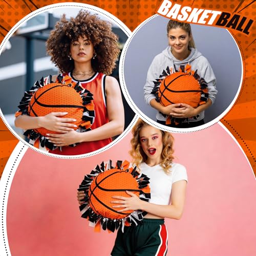 Weysat 6 Sets Basketball Tied Pillow Craft Kit DIY Orange Basketball Shaped Pillow Craft Gifts with PP Cotton for Sports Theme Party Room Decor VBS School Favors Classroom Giveaways - style: Basketball