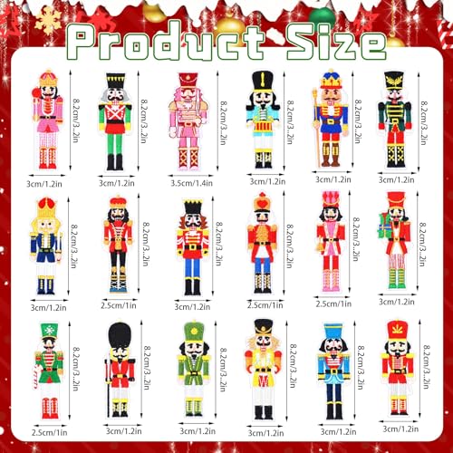 AUGSUN 36pcs Christmas Nutcracker Iron on Patches Xmas Applique - style: Christmas Nutcracker