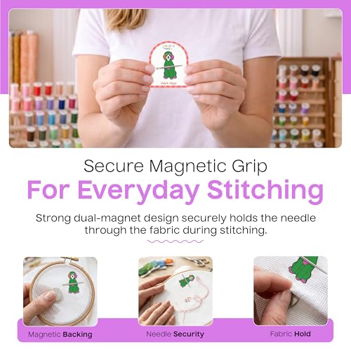 Aspen Lane Magnetic Needle Minder Needlepoint Accessory (Doodle Green) - color: Doodle Green