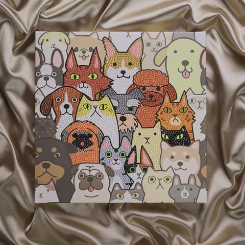 DIAMOND DOTZ Cat Clan Diamond Painting Kit for Adults, Diamond Art Craft - color: Multicolor