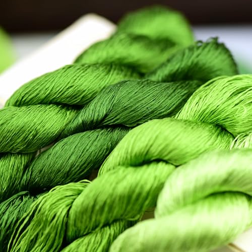 Natural Silk Thread – 7 Colors, 110m Each, Handmade Silk Embroidery Floss for Hand Embroidery, Cross-Stitch, Needlework Projects(04) - color: 04
