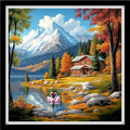 Fanxvivy Counted Cross Stitch Kits for Adults 11CT Unprinted Cross-Stitch Patterns Embroidery Kits Easy Cross Stitching Needlepoint Kits-Deep Autumn Scenery of Homeland 18x18 inch - color: DIYcraft05