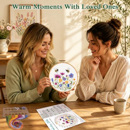 Louise Maelys Embroidery Kit for Beginners, Wildflower Bee Embroidery Kit - color: Wildflower Bee