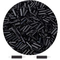 3000PC Black Glass Bugle Beads 6MM Black Tube Beads - color: black