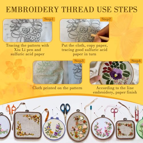 Sukh 100 Colors Embroidery Floss - Variegated Cross Stitch Thread Bulk - size: 100 foot