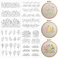 Water Soluble Embroidery Patterns Stabilizers, 5 Sheets 43 Pcs Flower Stick and Stitch Embroidery Papers Wash Away, Pre-Printed Long Rattan Floral Pattern Transfers for Hand Sewing Lovers Beginners - size: Flower B