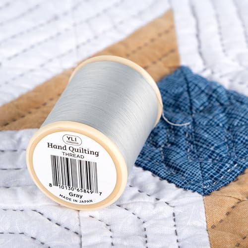 YLI Hand Quilting Thread - 100% Egyptian Cotton, Glazed, Strong & Tangle-Free, 500 yd. Spool - Gray - color: Gray