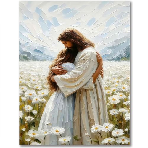 Tiwabb Jesus Religion Stamped Cross Stitch Kits for Adults Beginners - color: Jesus