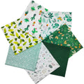 7 pcs/lot Fabric Bundles Top Cotton 19.69" x 19.69" (50cm x 50cm) Quilt, Pre-Cut Squares Sheets for Patchwork Sewing Quilting Crafting, Green Floral. - color: M-7