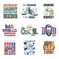 9pcs Dad Best Dad Ever Father Iron On Decals Thermal Transfer Stickers for Clothing Appliqued Sublimation Patches Iron On Transfer Designs Heat Press Vinyl for Shirts Pillow Covers - style: 9PCS-C01(Small)