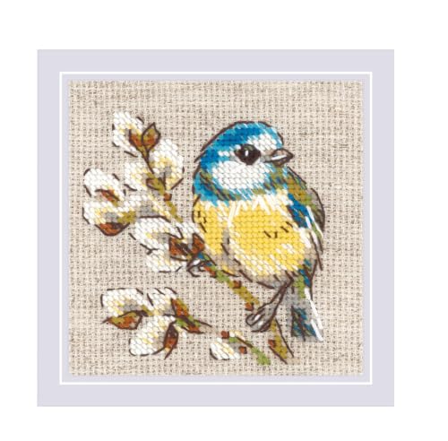 RIOLIS 2244 Titmouse Counted Cross Stitch Kit 4 x 4 in - style: Titmouse 2244