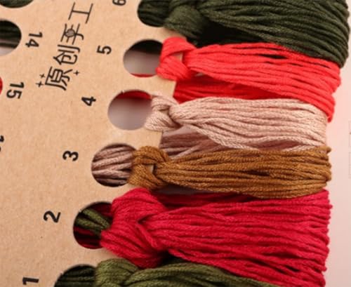SUQUUB 3 Sets Embroidery Starter Kit with Pattern and Instructions,Cross Stitch Beginner Kits with Frame,3 Plastic Embroidery Hoops,3 Embroidery Clothes and Color Threads (3X Landscape Pattern) - color: 3X landscape pattern