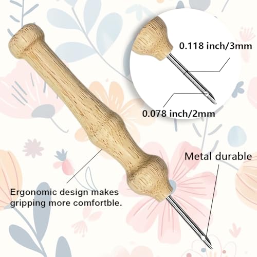 BEUNITONE 2PCS Bohemian Flower Punch Needle Kit for Adults Beginners, Complete Craft Kit Needlepoint Kits for Adults with Hoop, Punch Needle Starter Craft Set for Cloth Festival Gift and Home Decor - color: 03-Abstract Flower