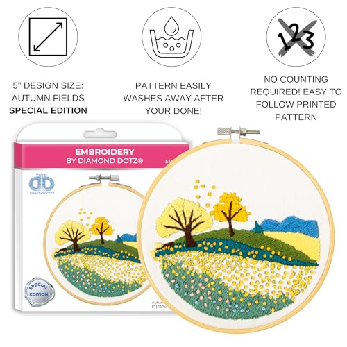 DIAMOND DOTZ Autumn Fields Embroidery Craft Kit for Adults, Beginners - color: Autumn Fields