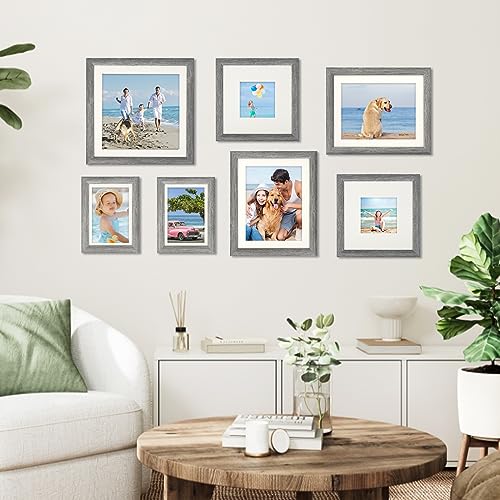 AEVETE Picture Frame 5x7 Gray Photo Frames Rustic for Wall and Desk - color: Rustic Gray, size: 5x7