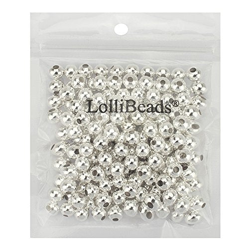 (R) Silver Plated Smooth Round Metal Beads 8 mm 200 Pcs - color: Silver 200 Pcs 8mm