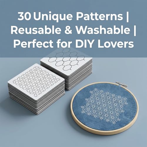 33PCS Plastic Sashiko Stencil Set 4.7 X 4.7 Inch Geometric Embroidery Pattern Templates Drawing Line Quilting Stencil for DIY Sewing Hand Quilting Embroidery - size: 33PCS 4.7 X 4.7 Inch