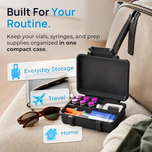Peptide Case for 6 3ml Vials and a 30ml Vial with Syringe Storage