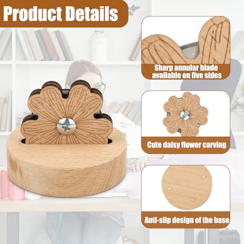 Daisy Thread Cutter, Tabletop Blade Saver Thread Cutter with Anti-Slip Stand Yarn Cutter Thread Cutting Tools Quilting Supplies for Sewing Seam