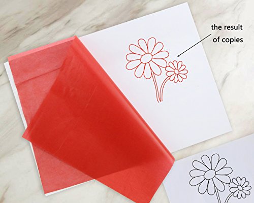 50 Pcs Carbon Transfer Paper Tracing Paper 11.7"×8.3" for Transfer Pattern on Wood, Paper, Canvas (Red) - color: Red