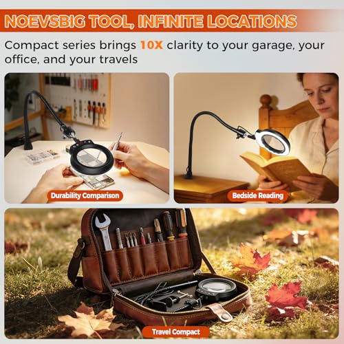 Magnifying Glass with Light Desktop Bigger 10D Magnifier Portable Lamp