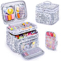 AMOIGEE Large Sewing Basket with 2 Detachable Pouches & Removable Dividers - color: Garden Harvest