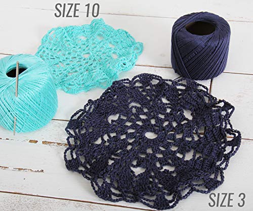 ThreadArt 100% Cotton Crochet Thread Size 3, Variegated Denim Blues - color: VARIEGATED DENIM BLUES, size: SIZE 3 - 6 PACK