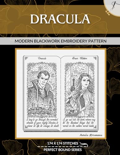 Dracula: Modern Blackwork Embroidery Pattern (Perfect Bound)