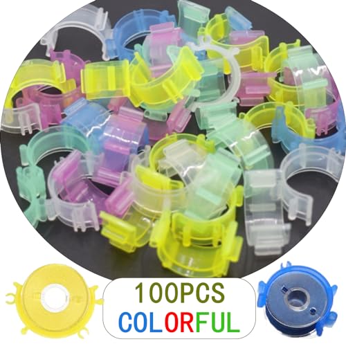 Joyangy 100Pack Bobbin Clips, Plastic Thread Holder for Embroidery, 5 Color - color: Colorful 100Pcs