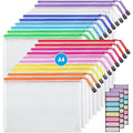 JARLINK A4 20pcs Mesh Zipper Pouch Bag, Waterproof Zipper Pouch for Storage - size: A4-20pcs-Assorted