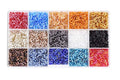 Mandala Crafts 2X6mm Rainbow Combo Beadwork Twisted Bulge Glass Seed Beads - color: Rainbow Combo, size: Twisted Bulge 2 X 6mm
