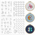 Peacoblue Alphabet Floral Stick and Stitch Embroidery Patterns - color: Alphabet Floral Wreath